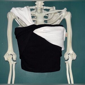 Black and White Women's One Shoulder Top